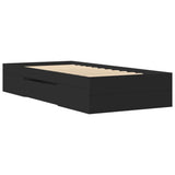 Bed Frame without Mattress Black 75x190 cm Small Single Engineered Wood 3295528