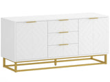 Sideboard with 3 Drawers and Adjustable Shelves for Living Room - White T3398P423858
