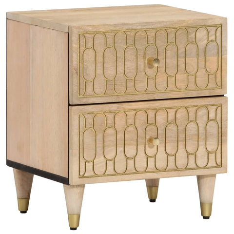 ZNTS Bedside Cabinet 40x33x46 cm Solid Wood Mango 358246