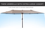 4.6m Double-Sided Patio Parasol Sun Umbrella-Tan T3398P318673