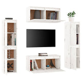 TV Cabinets 6 pcs White Solid Wood Pine 3100265