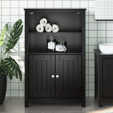 Bathroom Cabinet BERG Black 69.5x34x110 cm Solid Wood Pine 358547