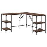 Desk Brown Oak 139x139x75 cm Engineered Wood 837596