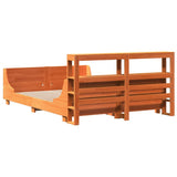 Bed Frame without Mattress Wax Brown 150x200 cm King Size Solid Wood Pine 3306458