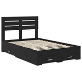 Bed Frame with Drawer with Headboard Manual Engineered Wood 3411660