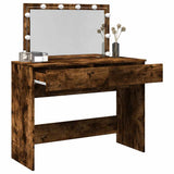 Dressing Table with LED Smoked Oak 100x40x120 cm 848210