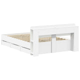 Bed Frame with Storage White 150 x 200 cm Engineered Wood 3433972