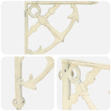 Wall Shelf Brackets 12 pcs Antique White 21 x 21 x 3.5 cm Steel 42038912