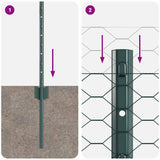 Welded Wire Fence 100 x 0.8 m PVC-Coated Steel Green 3336785