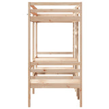 Loft Bed Frame with Desk and Chairs 75x190cm Solid Wood Pine 3308562
