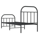 Bed Frame Black Powder-coated Steel Small Single Bed Frame 353643