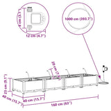 Garden Planter 4 pcs Grey 160 x 40 x 22 cm Plastic 42002867