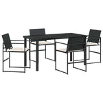 Garden Dining Set 5 pcs Black Poly rattan 3379330