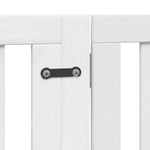 Dog Gate with Door Foldable 8 Panels White 640 cm Poplar Wood 3155678