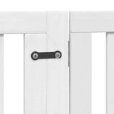 Dog Gate with Door Foldable 8 Panels White 640 cm Poplar Wood 3155678