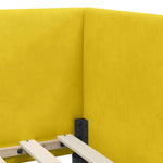 Corner Bed Frame with Headboard Yellow 90 x 200 cm Velvet 42016652