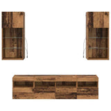 TV Wall Units with LED Old Wood Engineered Wood 3402980