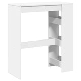 ZNTS Bar Table with Racks White 90x40x103.5 cm Engineered Wood 854373