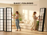 4 Panel Folding Room Divider, Freestanding Room Separator, Indoor Privacy Screen for Living Room, T3398P554170