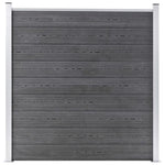 WPC Fence Set 1 Square + 1 Slanted 273x186 cm Grey 3054431