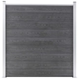WPC Fence Set 1 Square + 1 Slanted 273x186 cm Grey 3054431