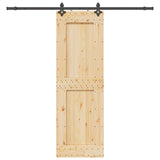 Sliding Door NARVIK Natural and Black 70 x 210 cm 3445329