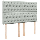 Box Spring Bed with Mattress Light Grey 140x190 cm Velvet 3290912