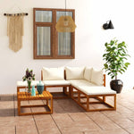 ZNTS 6 Piece Garden Lounge Set with Cushions Solid Wood Acacia 3098664