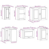 11 Piece Kitchen Cabinet Set "Porto" Gloss White Engineered Wood 3314963