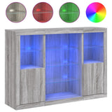 Sideboards with LED Lights 3 pcs Grey Sonoma Engineered Wood 3209133
