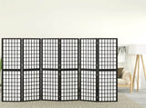 Folding 6-Panel Room Divider Japanese Style 240x170 cm Black 352082