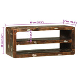 TV Cabinet Multicolour 80 x 32 x 36 cm Solid Reclaim wood 4104544