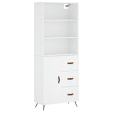 Highboard White 69.5x34x180 cm Engineered Wood 3189413