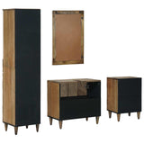 Bathroom Furniture Set with Drawer 4 pcs Brown Solid Mango Wood 3310110
