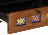 TV Cabinet with Drawer Walnut 100 x 33 x 46 cm Solid Mango Wood 4018240
