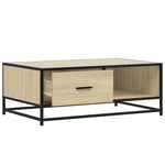 ZNTS Coffee Table Sonoma Oak 90x57x35 cm Engineered Wood and Metal 848755