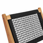 Sun Lounger with Footrest Solid Teak Wood and Rope 49368