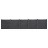 Fence Panel Set Grey 872x186 cm WPC 3211835