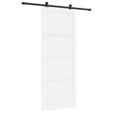 Sliding Door 93 x 232 cm Engineered Wood White and Black 3450010