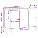 Sink Cabinet Artisan Oak 80x33x60 cm Engineered Wood 857130