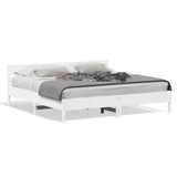 Bed Frame without Mattress White 180x200 cm Super King Solid Wood Pine 3216213