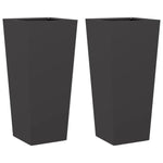 ZNTS Garden Planters Black 2 pcs 35x35x75 cm Steel 851081