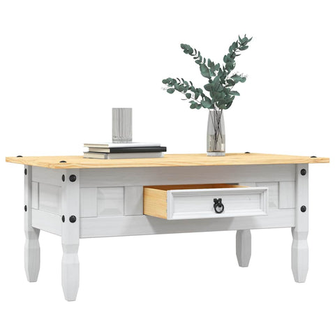 ZNTS Coffee Table Mexican Pine Corona Range White 100x55x45 cm 282626