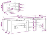 Loft Bed Frame with Cabinet 3 pcs White Engineered Wood 3423406