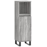 ZNTS 3 Piece Bathroom Furniture Set Grey Sonoma Engineered Wood 3190313