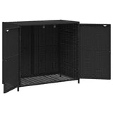 Garden Storage Cabinet Black 83x45x76 cm Poly Rattan 365543