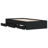 Bed Frame with Drawers without Mattress Black 75x190 cm Small Single 3207330