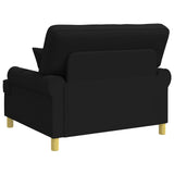 Armchair with Cushions Black Fabric 42043506