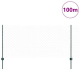 Welded Wire Fence 100 x 1 m PVC-Coated Steel Green Mesh 3336791