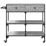 Kitchen Trolley Grey Sonoma 105x42x95 cm Engineered Wood 842379